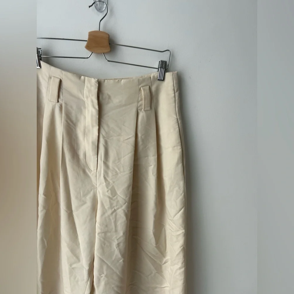Mango high waist wide leg pleated pant - Picture 4 of 9